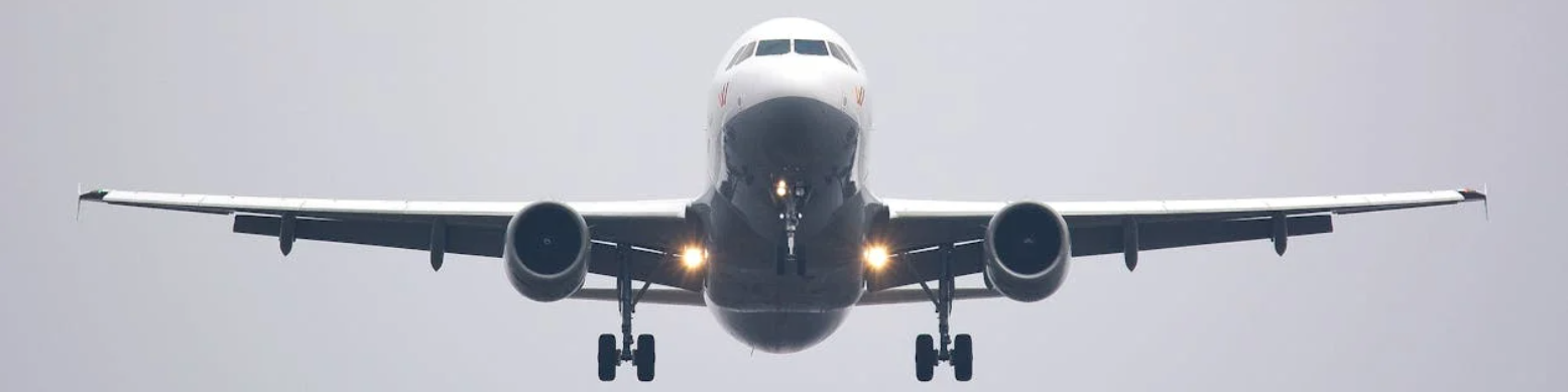 airplane with wheels out for landing or takeoff