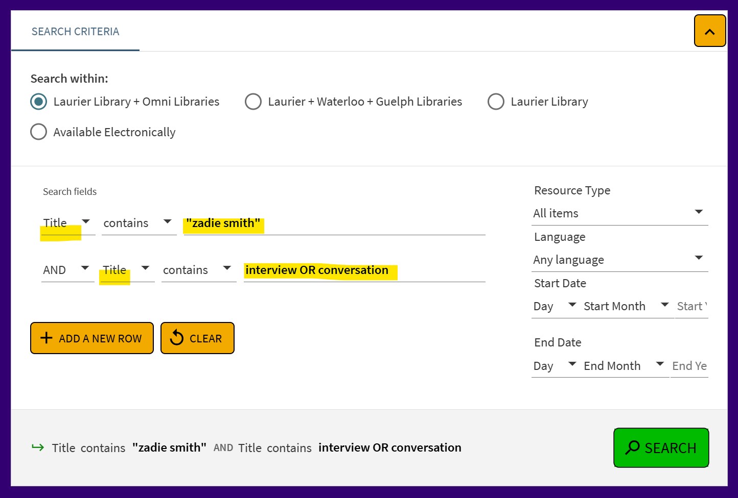 Omni search for interview; details follow in caption.