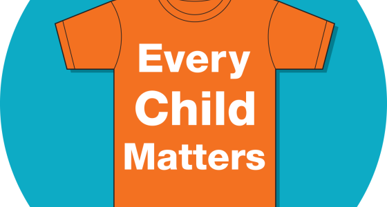 Orange t-shirt with phrase, Every Child Matters