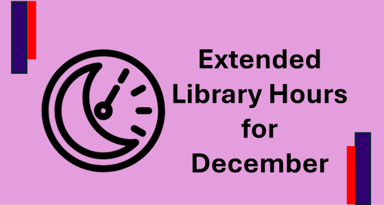 Extended library hours for December